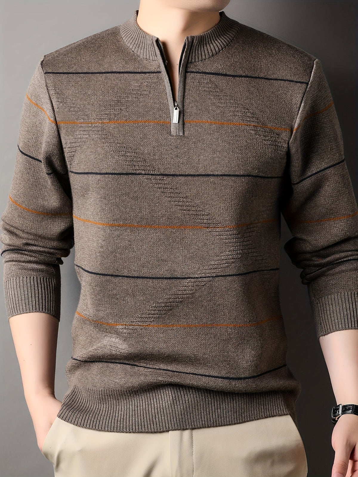 Tristan | Ribbed Knit Sweater with Half-Zip Design