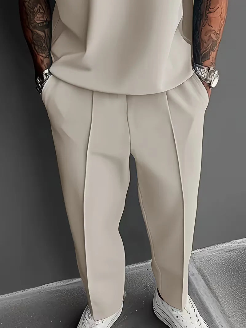 Men's Set with V-Neck and Straight Trousers