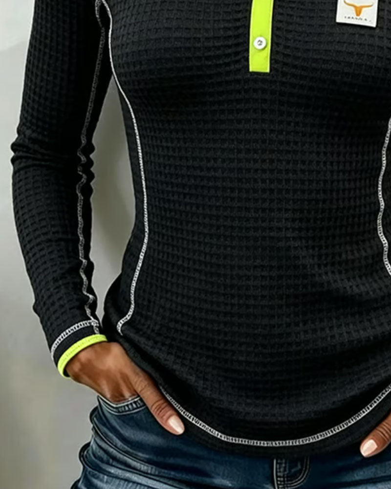 Color-Block Slim-Fit Hooded Top