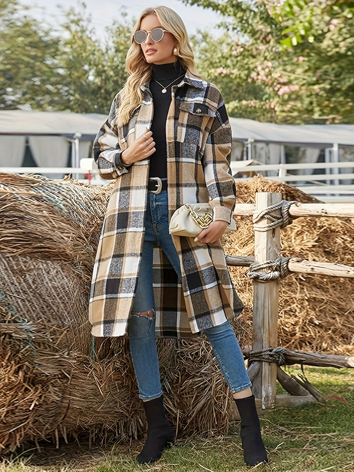 Elowen | Checked Longline Coat