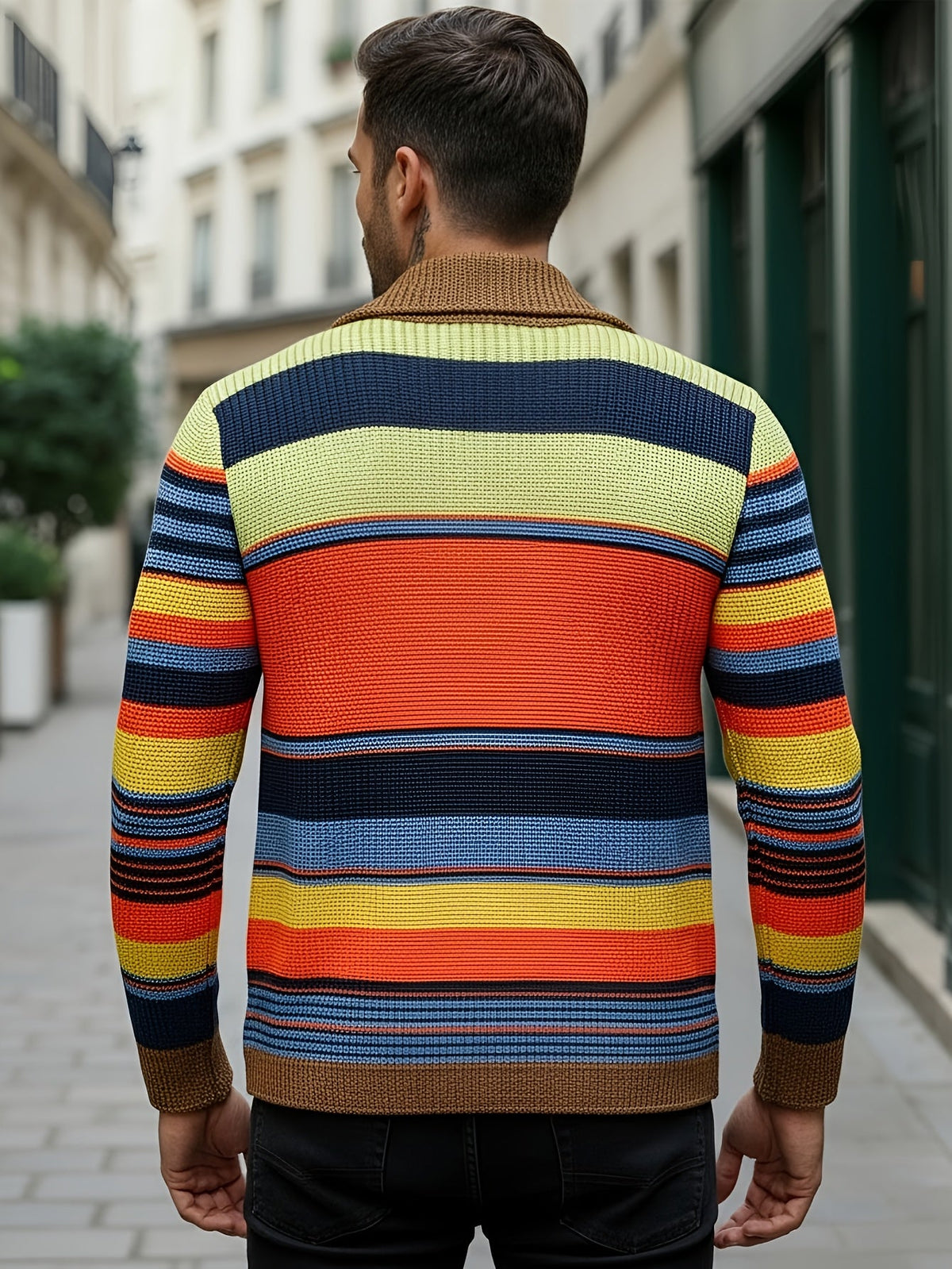Rafferty | Striped Cardigan with Shawl Collar