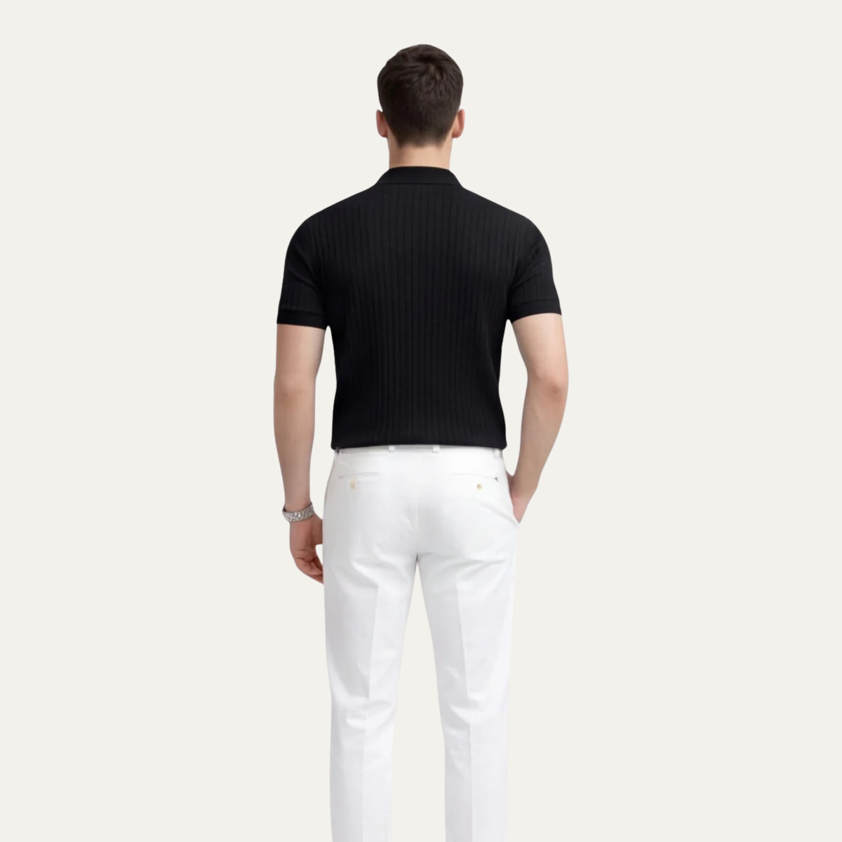 The Hawthorne Men’s Cotton Ribbed Polo Shirt