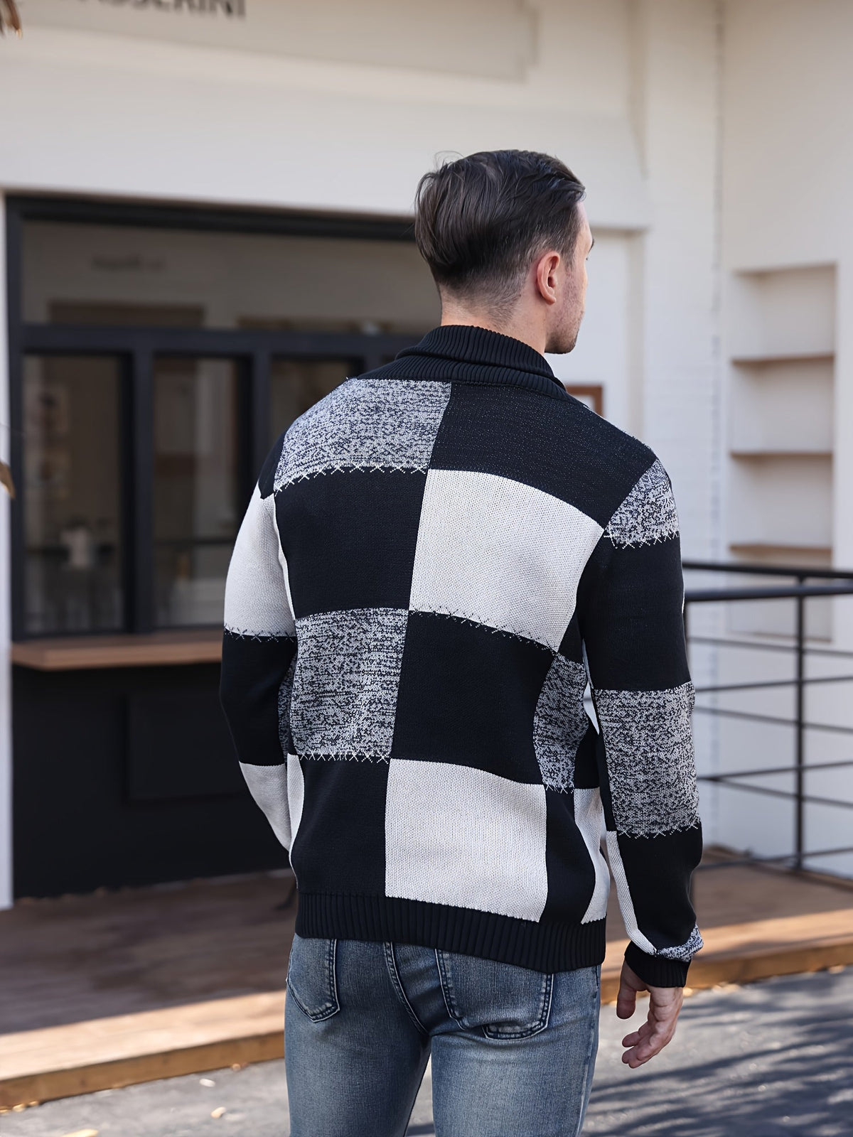 Callahan | Color-Blocked Button-Up Sweater