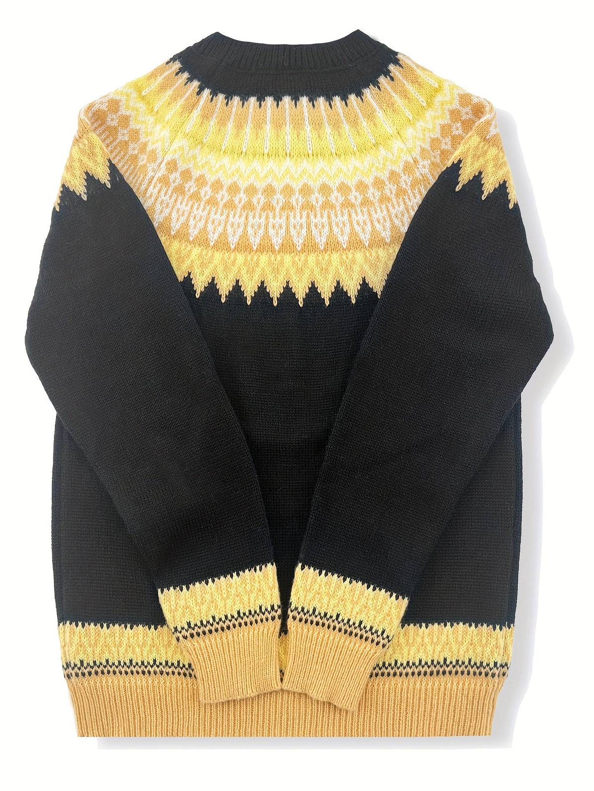 Sylvia | Cozy Chunky Jacquard Round Neck Knit Sweater