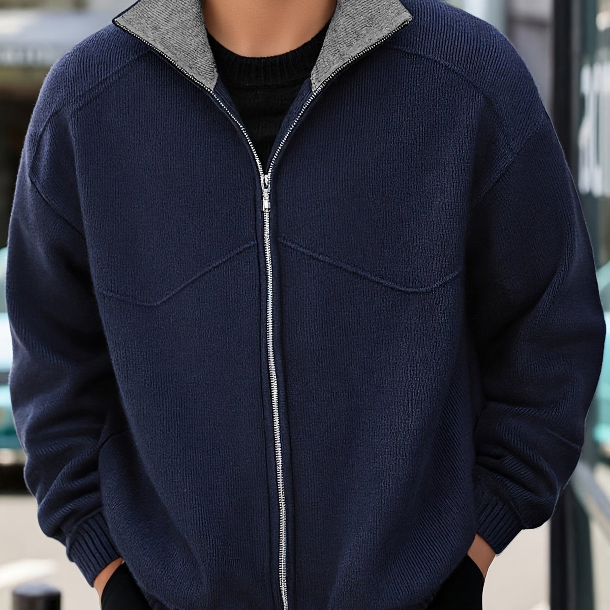 Winslow | Stand-Collar Zip-Up Cardigan