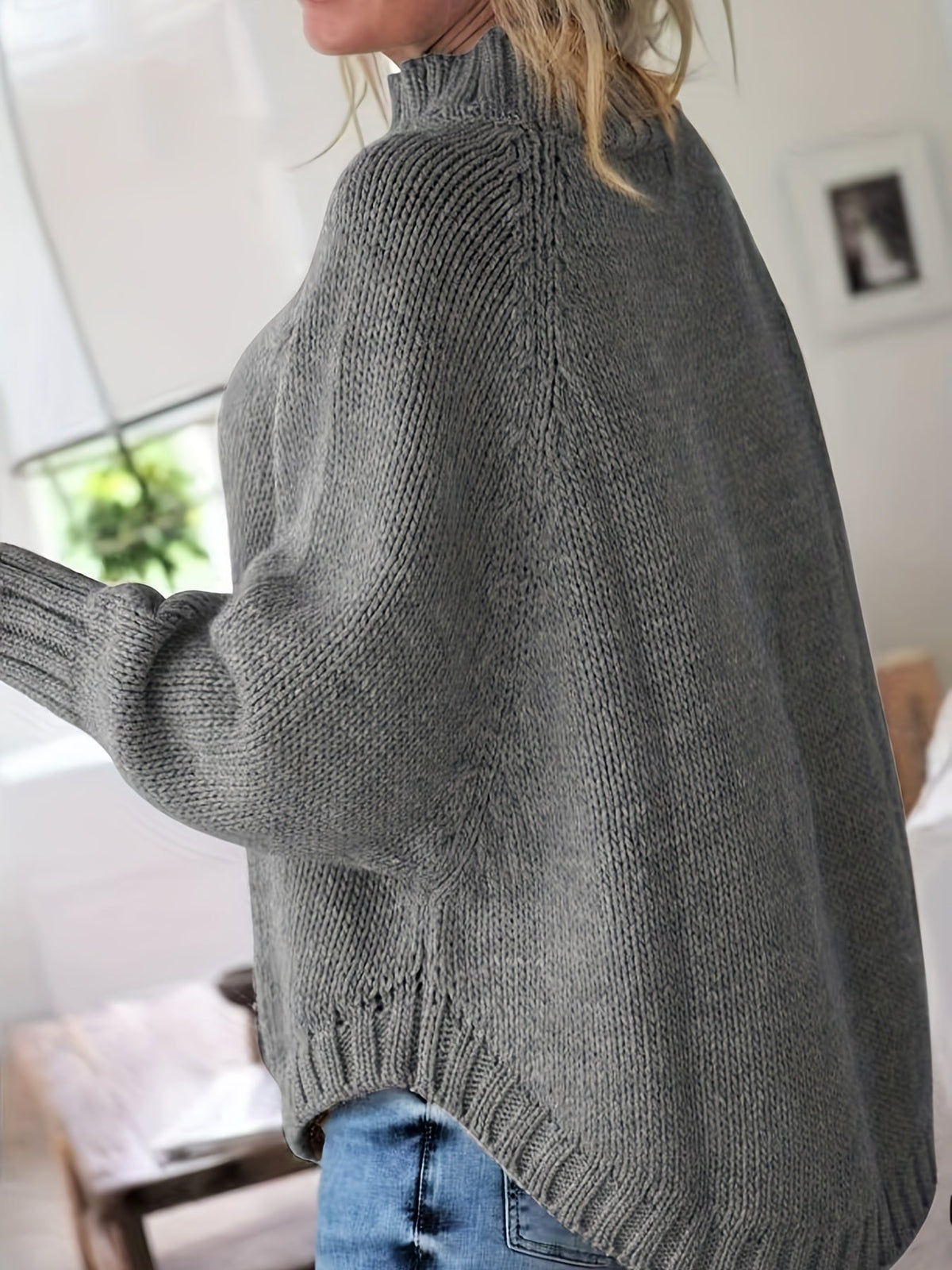 Women's Ribbed Pullover with Flared Hem