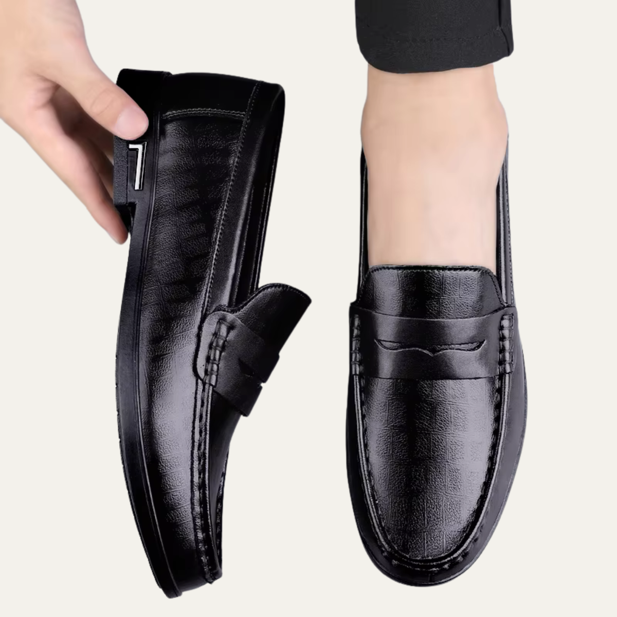 The Brookgate Men’s Breathable Italian Style Leather Slip-On Loafers