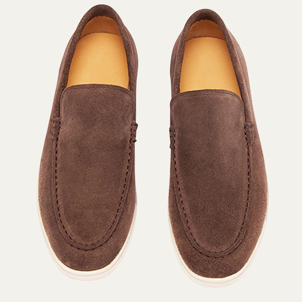 The Meadowgate Men’s Casual Vintage Suede Leather Slip On Loafers - Khaki