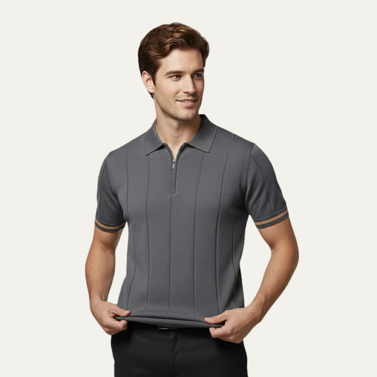 The Pavia Hills Men’s Short Sleeve Zip Polo