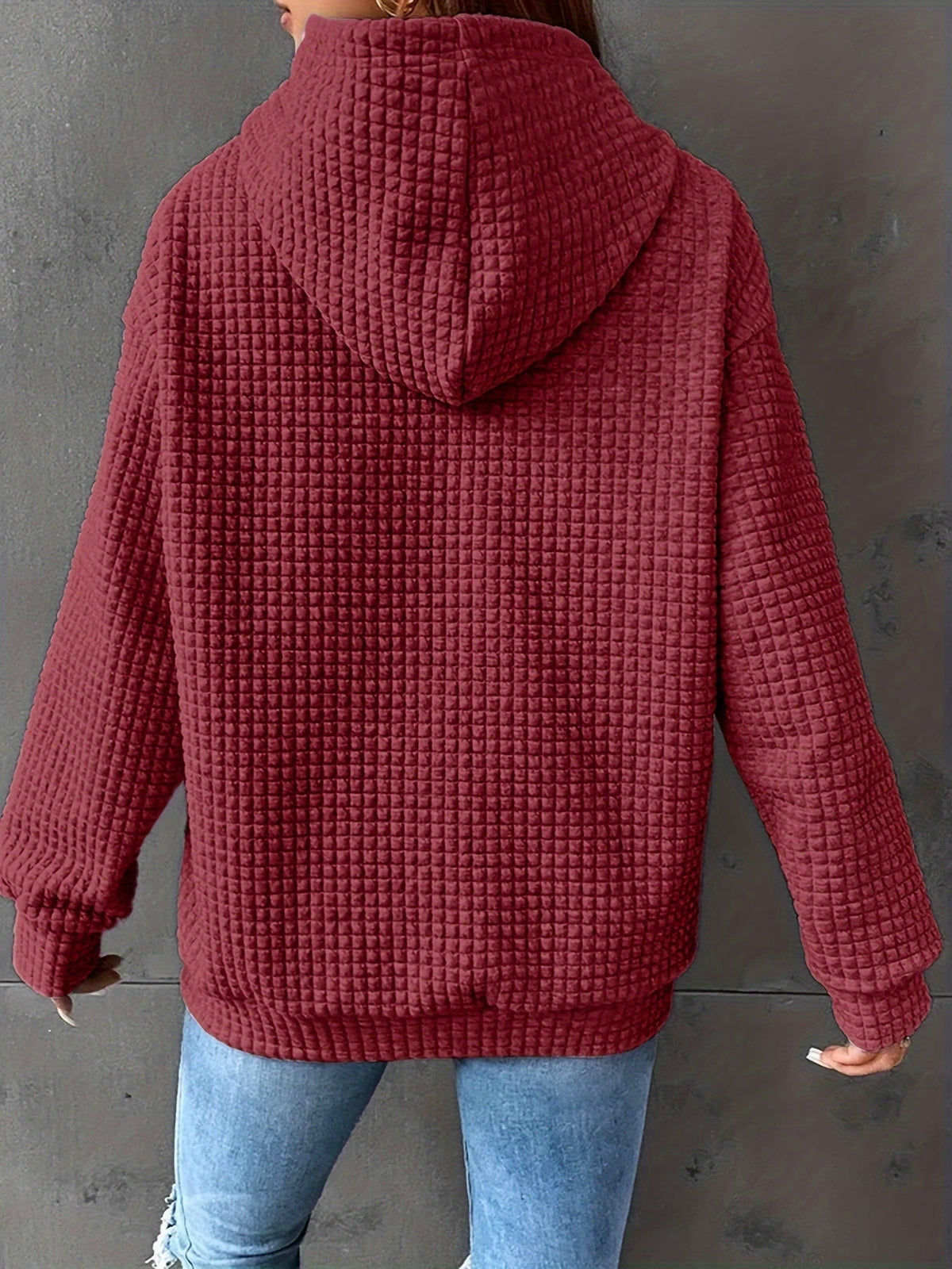 Women's Hooded Sweatshirt | Cozy Waffle Texture