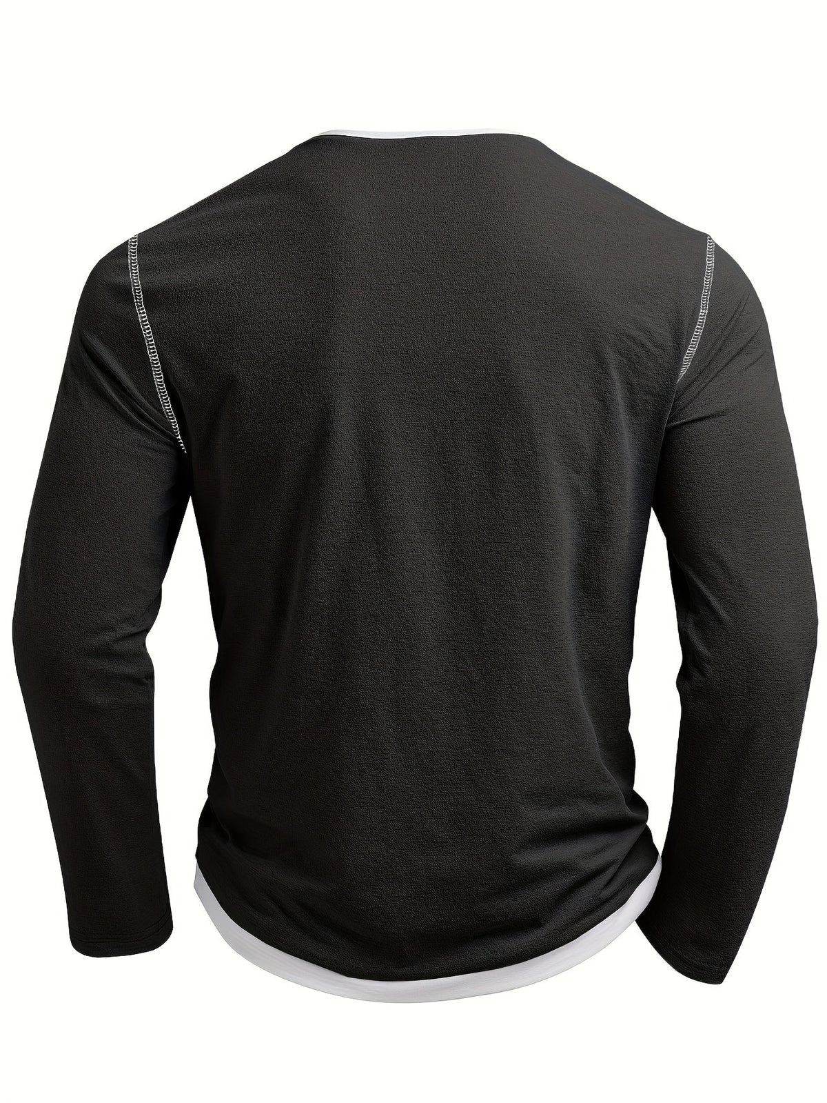 Beckett | Notch-Neck Henley Shirt with Contrast Stitching