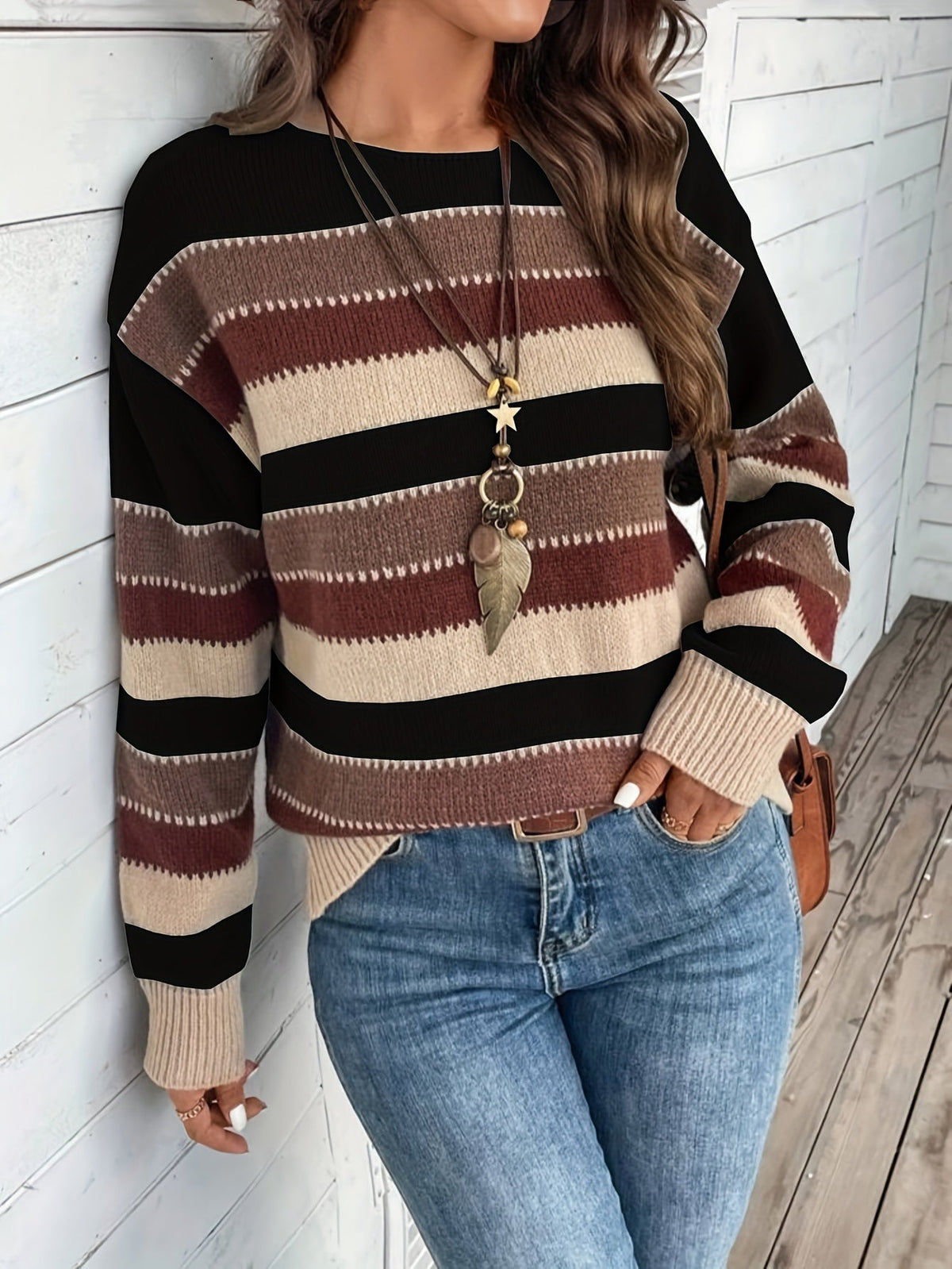 Delphine | Striped Crew Neck Sweater