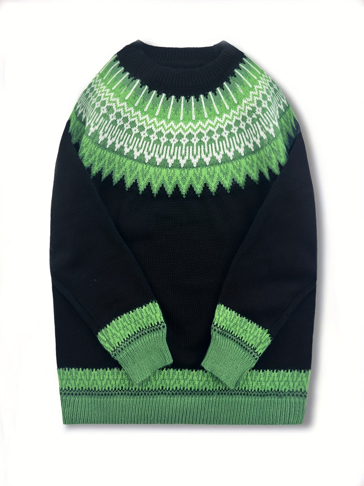 Sylvia | Cozy Chunky Jacquard Round Neck Knit Sweater