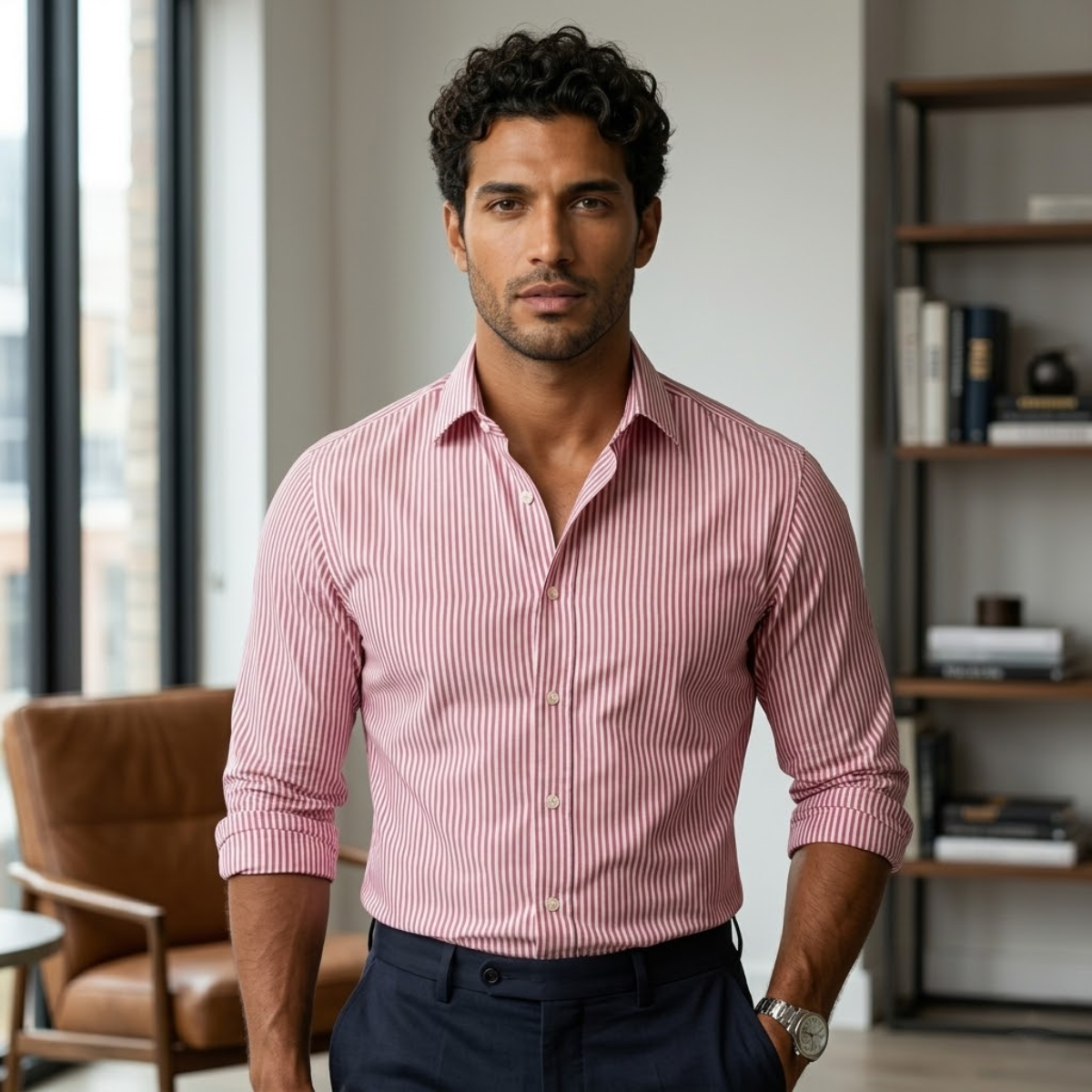 The Cody Men’s Smart Classic Striped Linen Shirt