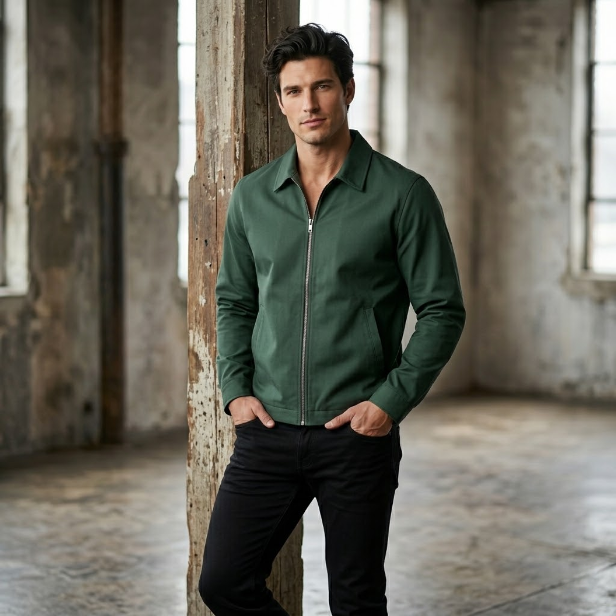 The Oakridge Men’s Harrington Lightweight Zip Up Jacket
