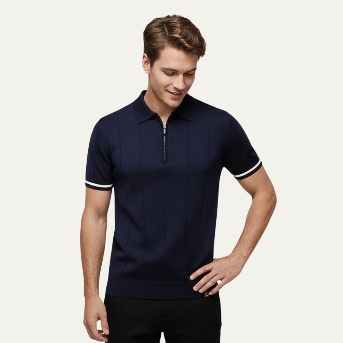 The Pavia Hills Men’s Short Sleeve Zip Polo