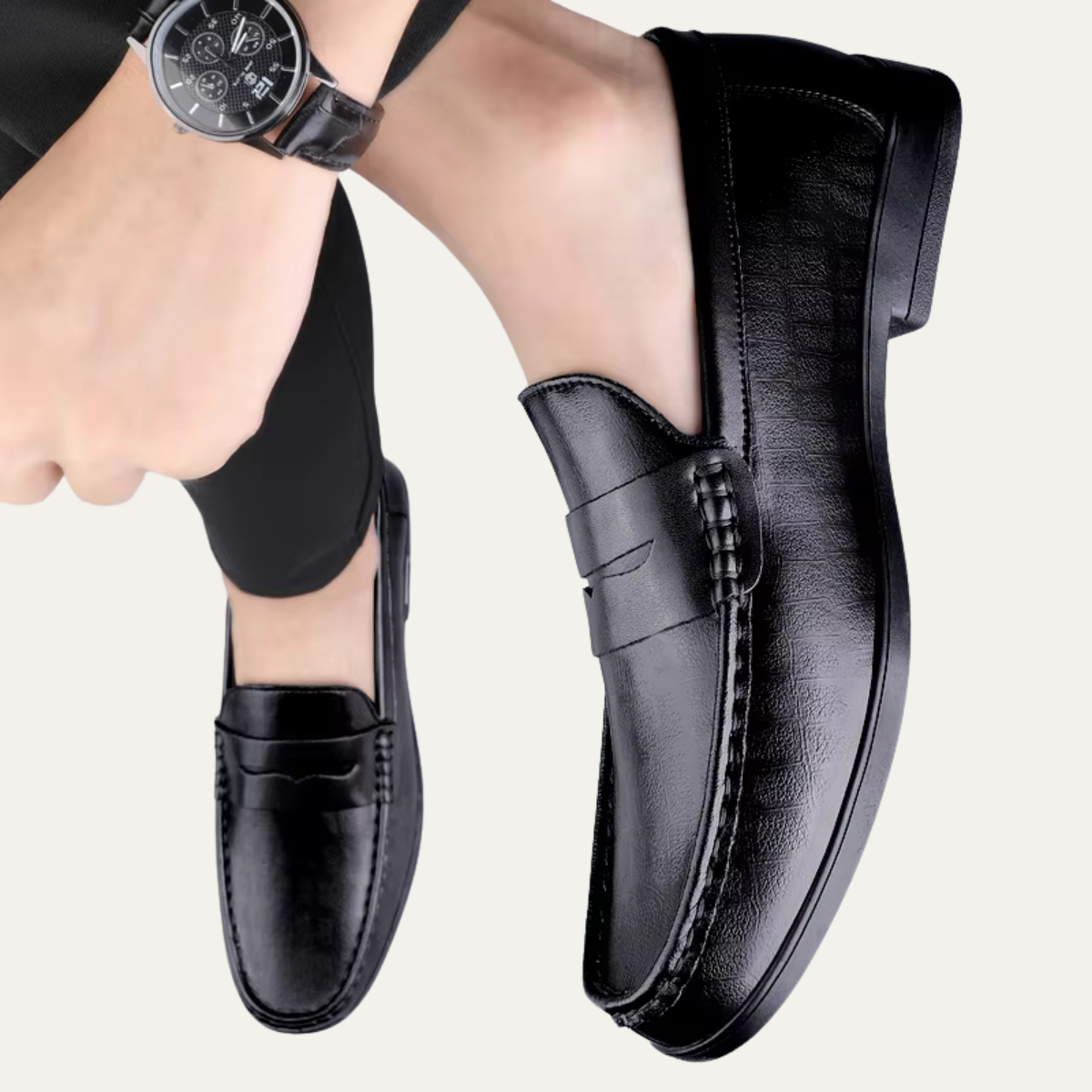 The Brookgate Men’s Breathable Italian Style Leather Slip-On Loafers