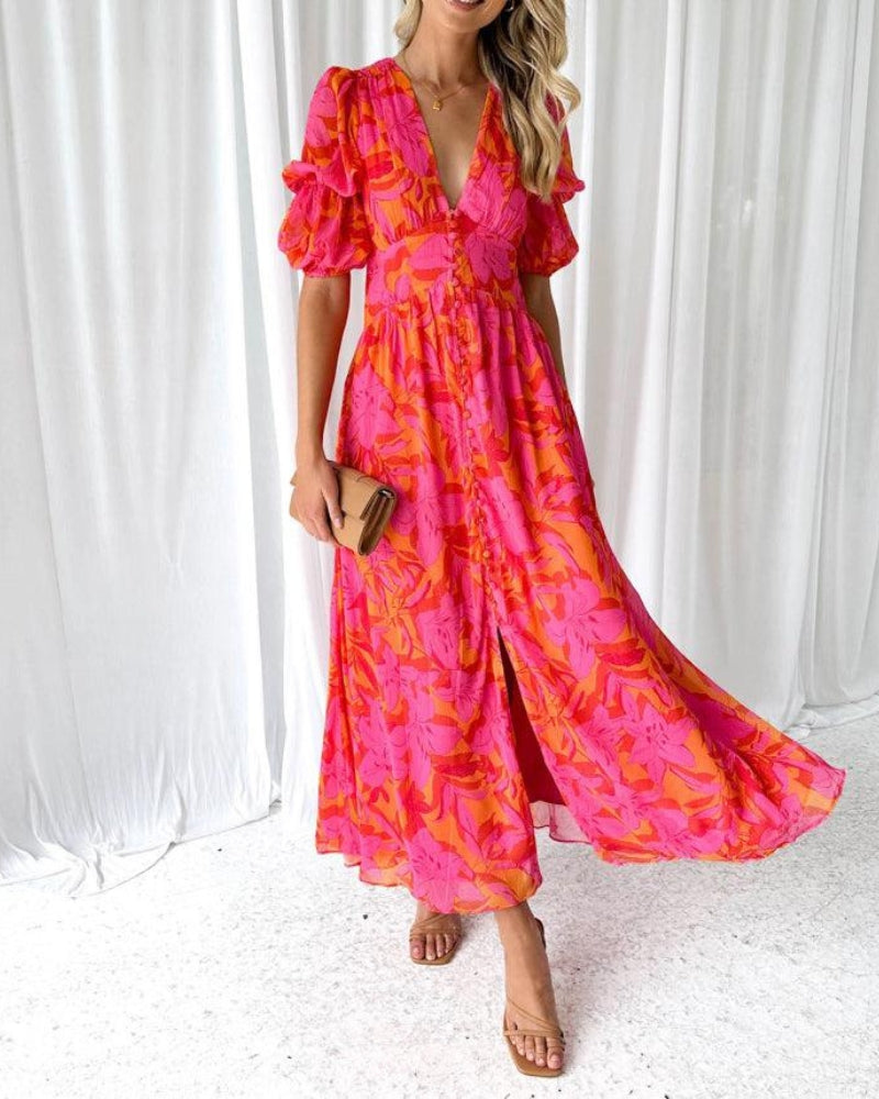 Lucia - Maxi Dress with Puff Sleeves