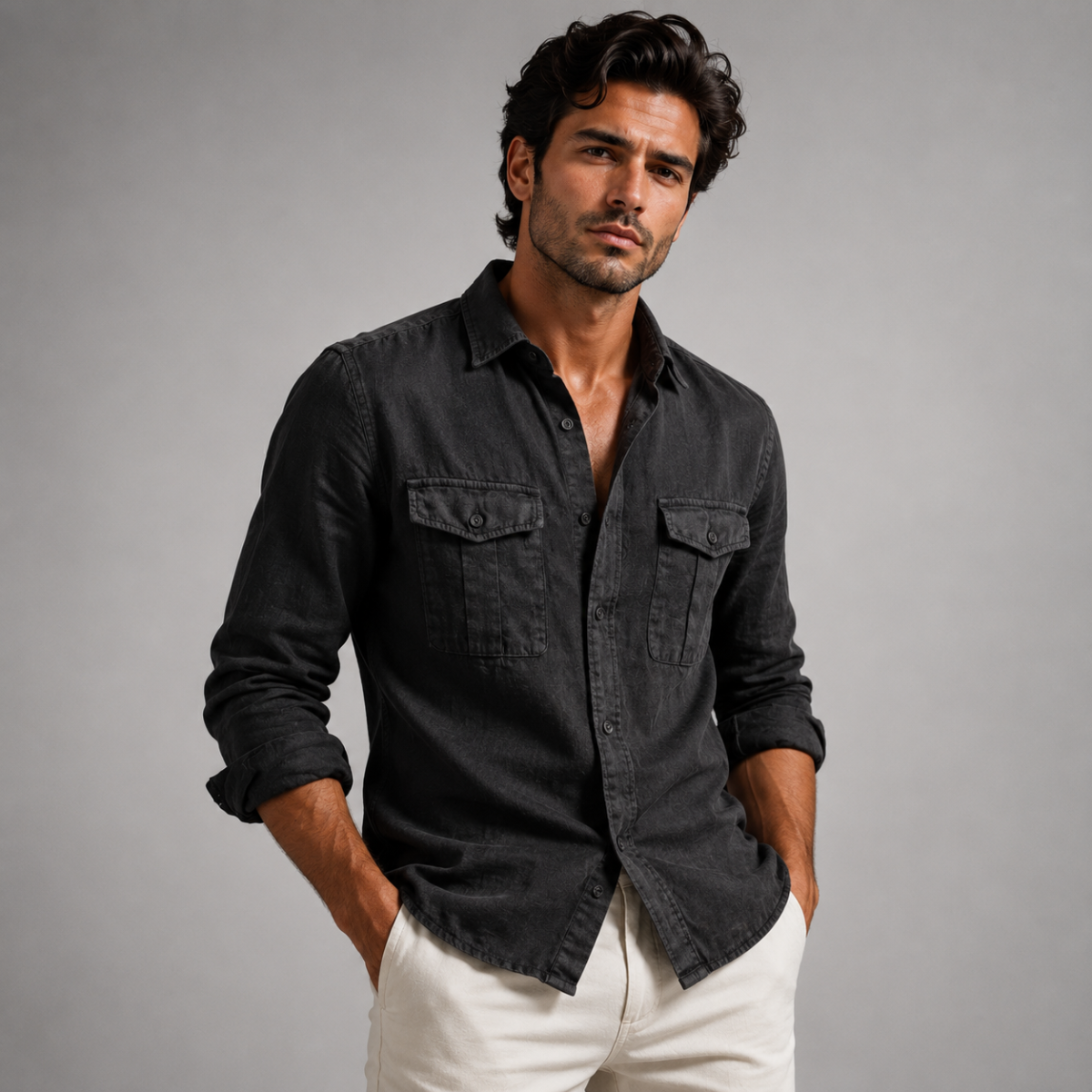 The Brera Men’s Casual Cotton Summer Linen Shirt