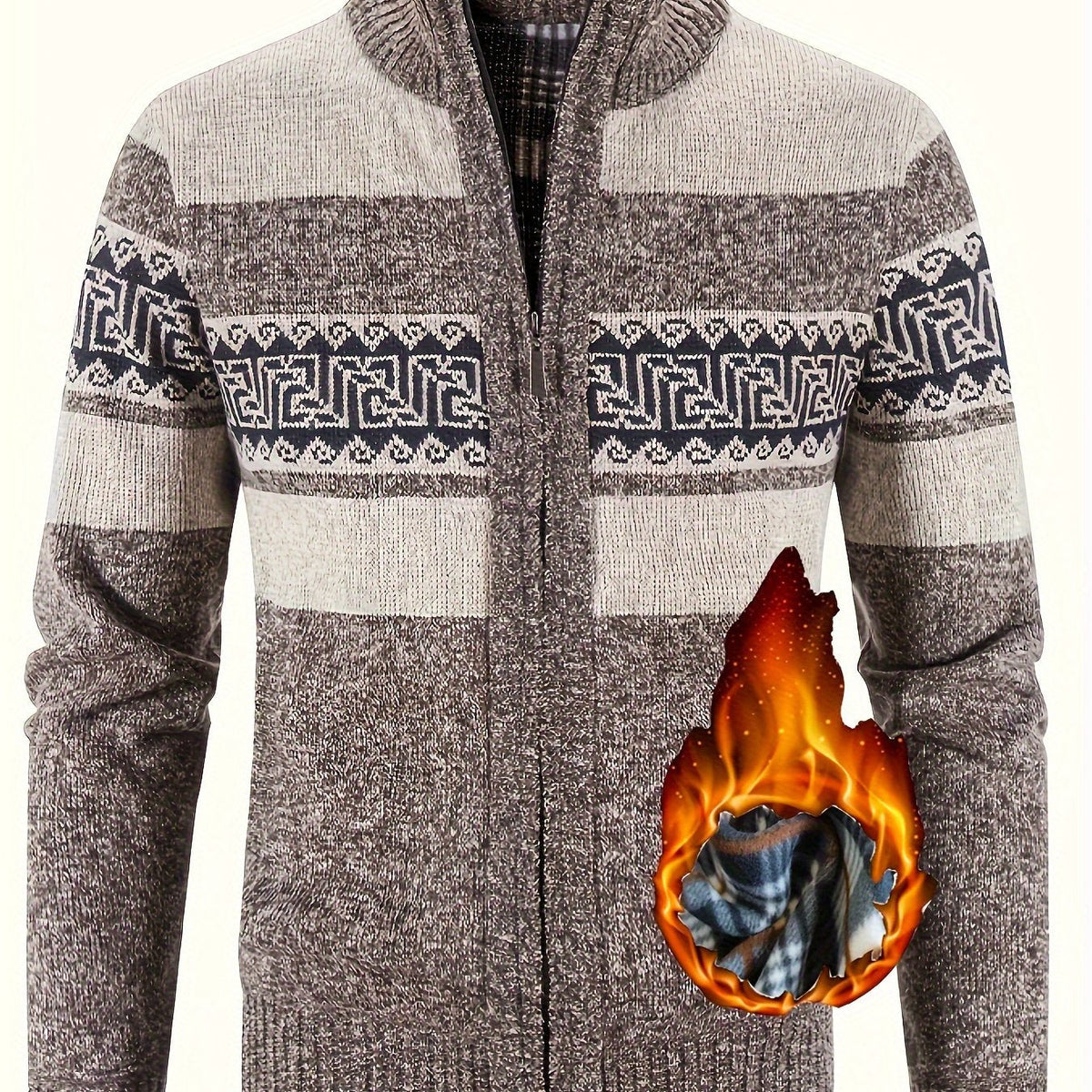 Brooks | Stylish Patterned Full-Zip Cardigan
