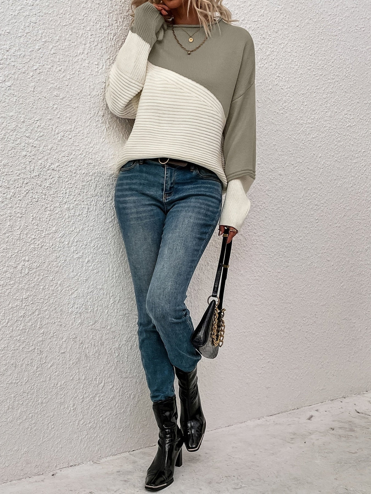 Mabel | Color-Blocked Cozy Sweater
