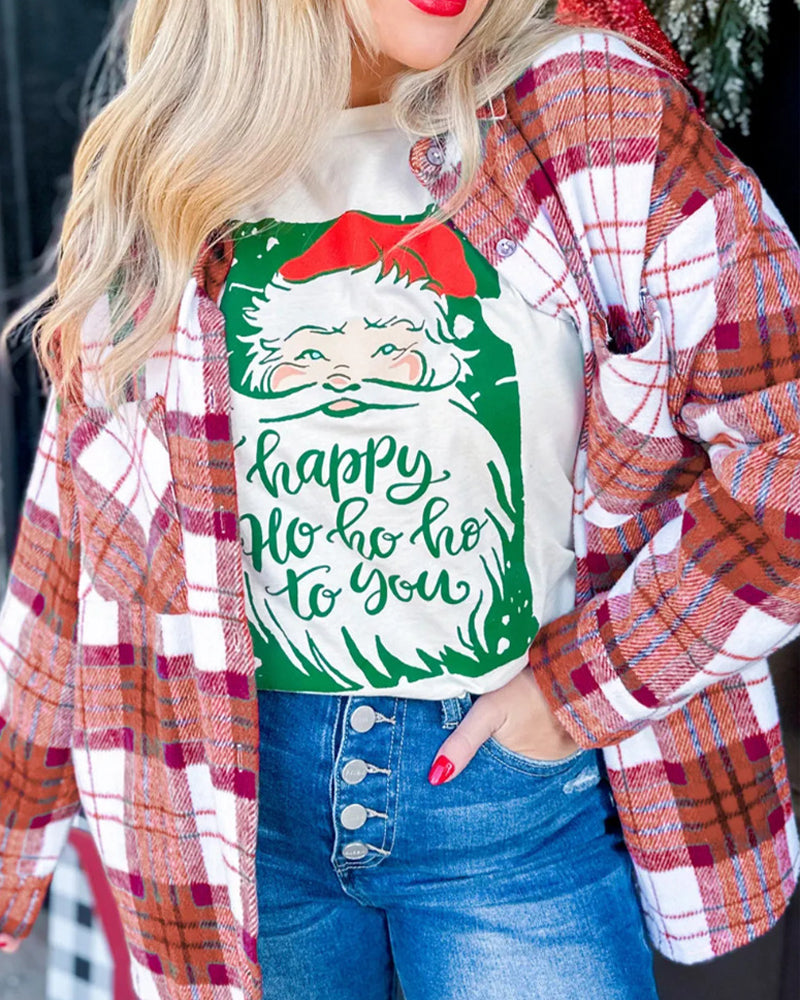 Relaxed Checkered Wool Coat
