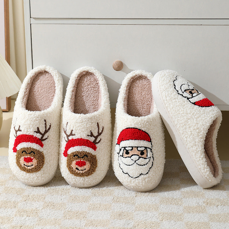 Maja | Cozy Christmas Slippers Featuring Santa, Moose, and Gingerbread Man