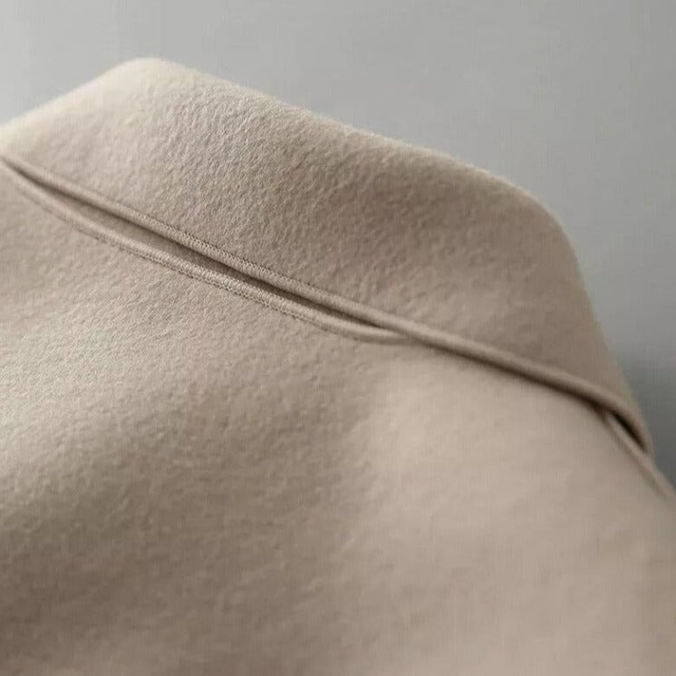 Cozy Wool Blend Jacket Featuring a Peter Pan Collar