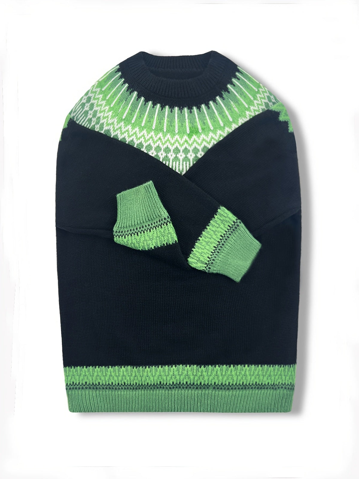 Sylvia | Cozy Chunky Jacquard Round Neck Knit Sweater
