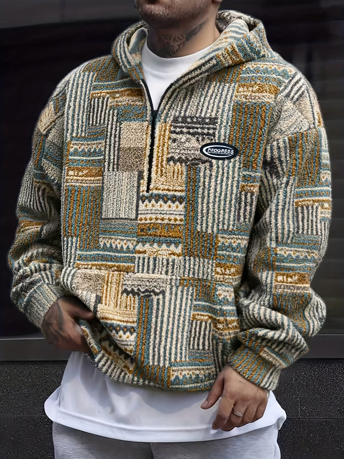 Desmond | Cozy Patterned Half-Zip Sweater