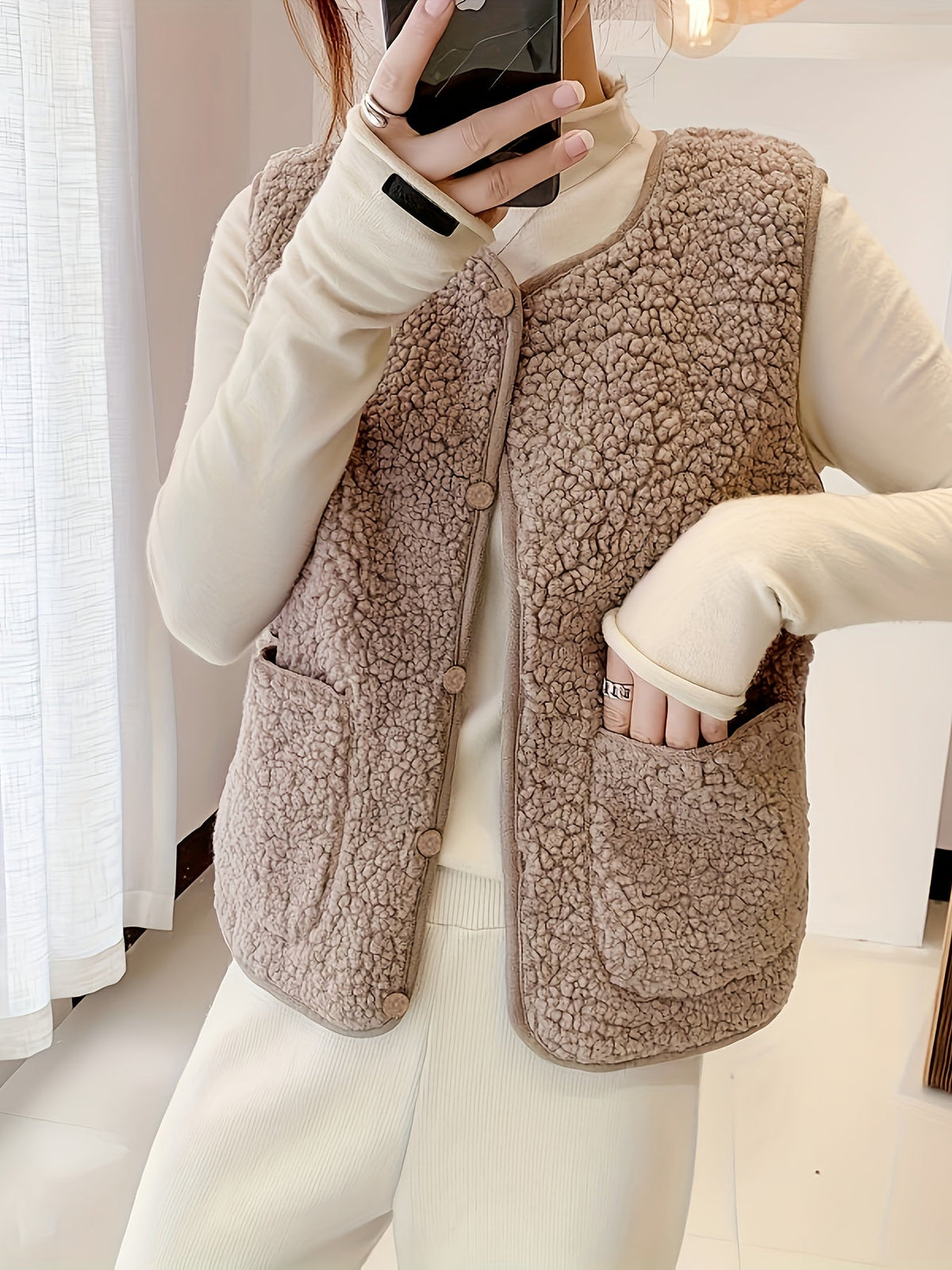 Estella | Textured Button-Down Vest
