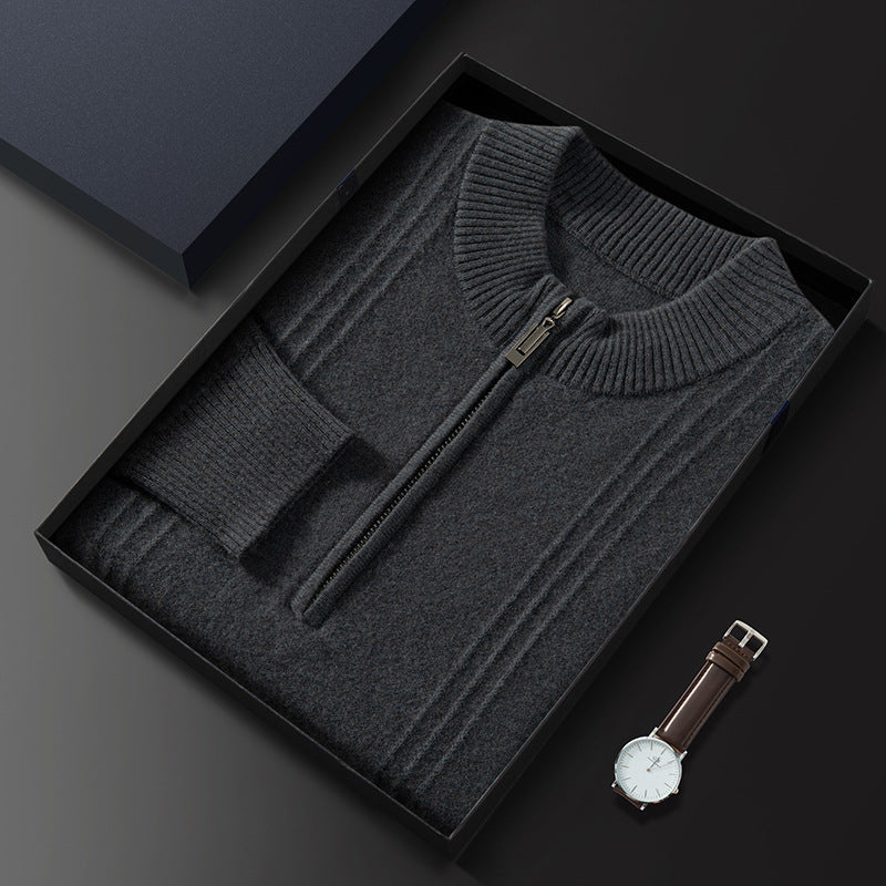 Wool Ribbed Half-Zip