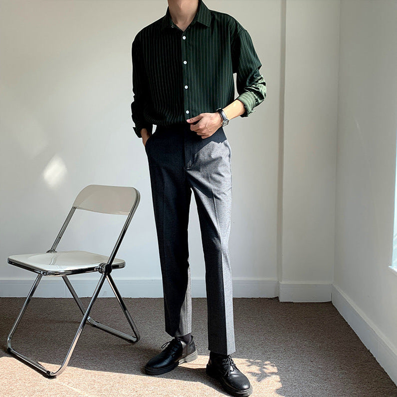 Casual Striped Button-Up