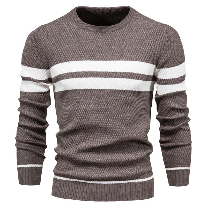 Casual Striped Jumper for Men with Regular Fit