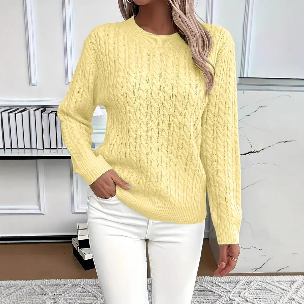 Anna | Soft and Elegant Round Neck Cable Knit Jumper