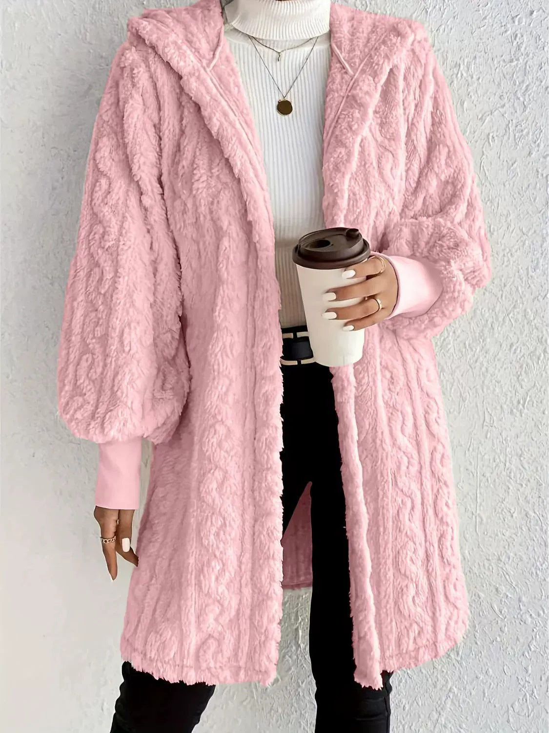 Lova | Cozy Hooded Plush Cardigan – Soft and Relaxed Fit for Fall and Winter
