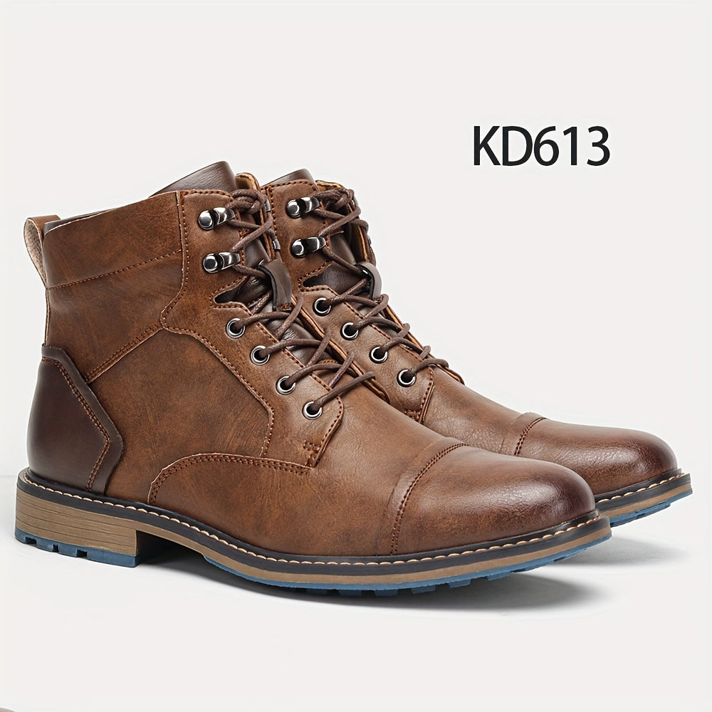 Wallace | Lace-Up Cap-Toe Boots