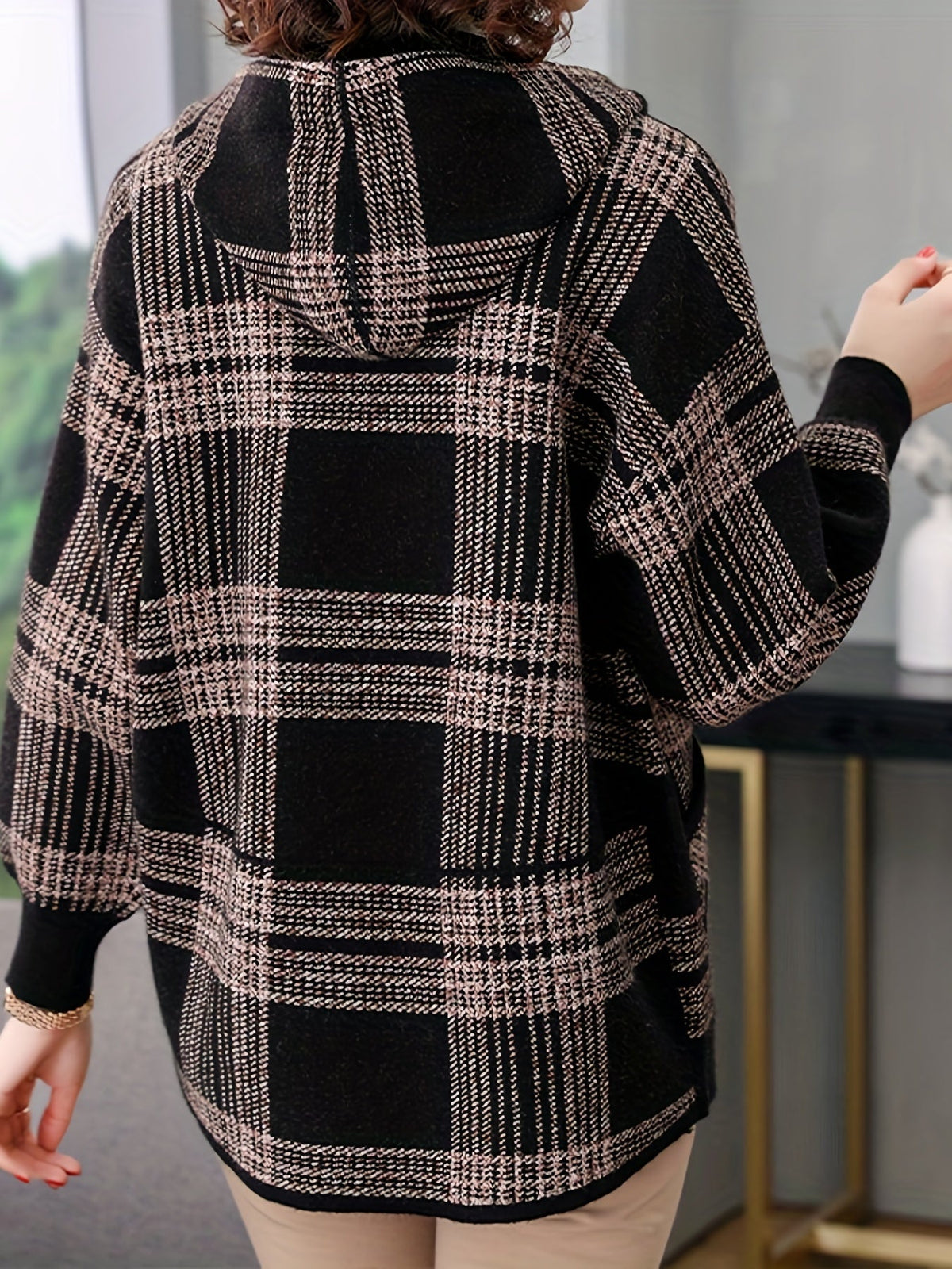 Delaney | Plaid Hooded Zip Jacket