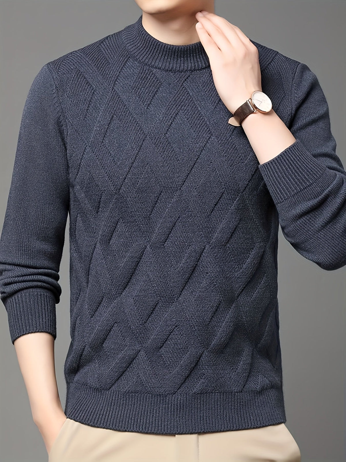 Leland | Textured Mock Neck Sweater