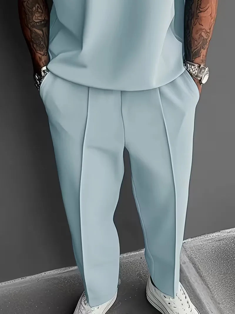 Men's Set with V-Neck and Straight Trousers