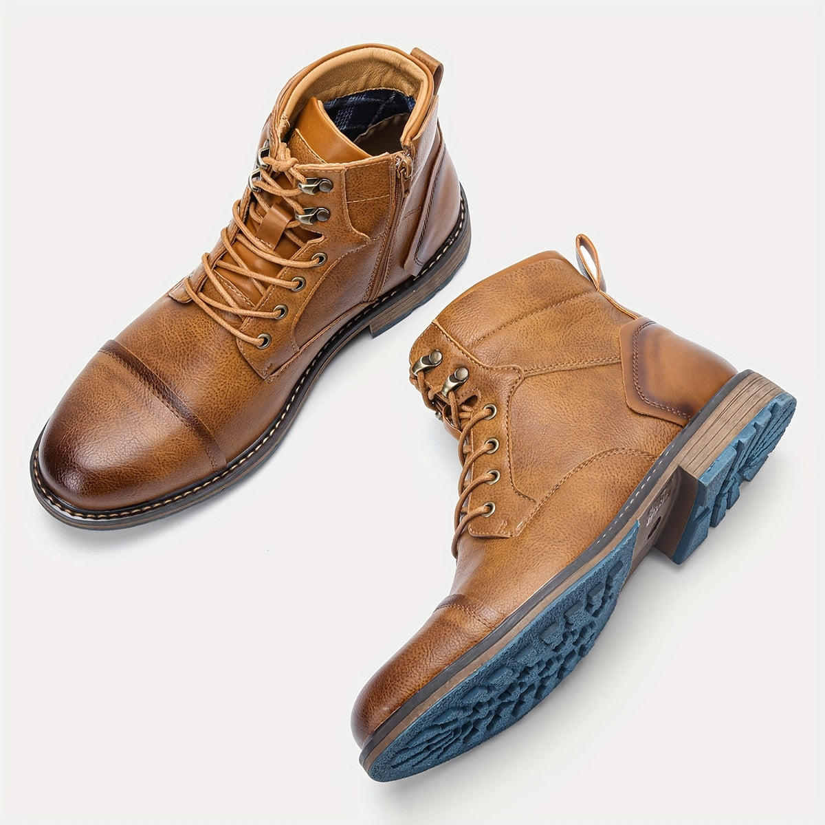 Wallace | Lace-Up Cap-Toe Boots
