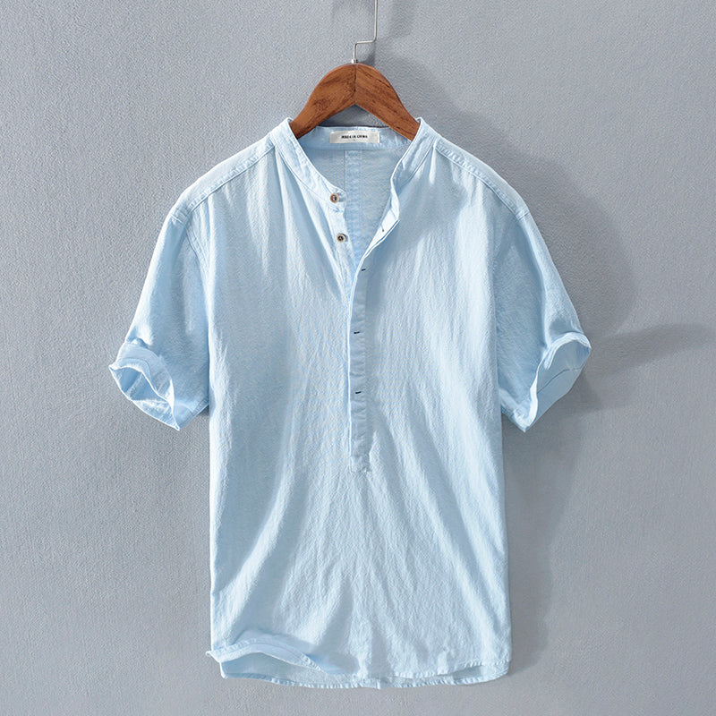 Stand Collar Short Sleeve