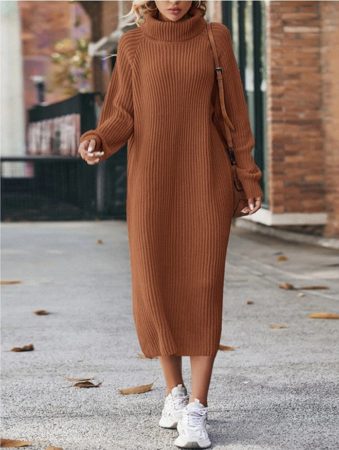 Alva | Polo Collar Long Knit Dress