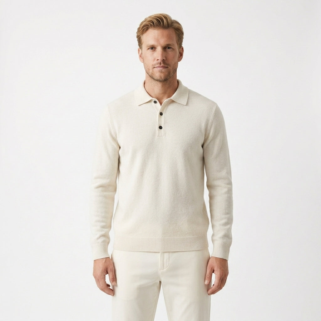 HOLLANDEN | MERINO WOOL POLO SWEATER FOR MEN