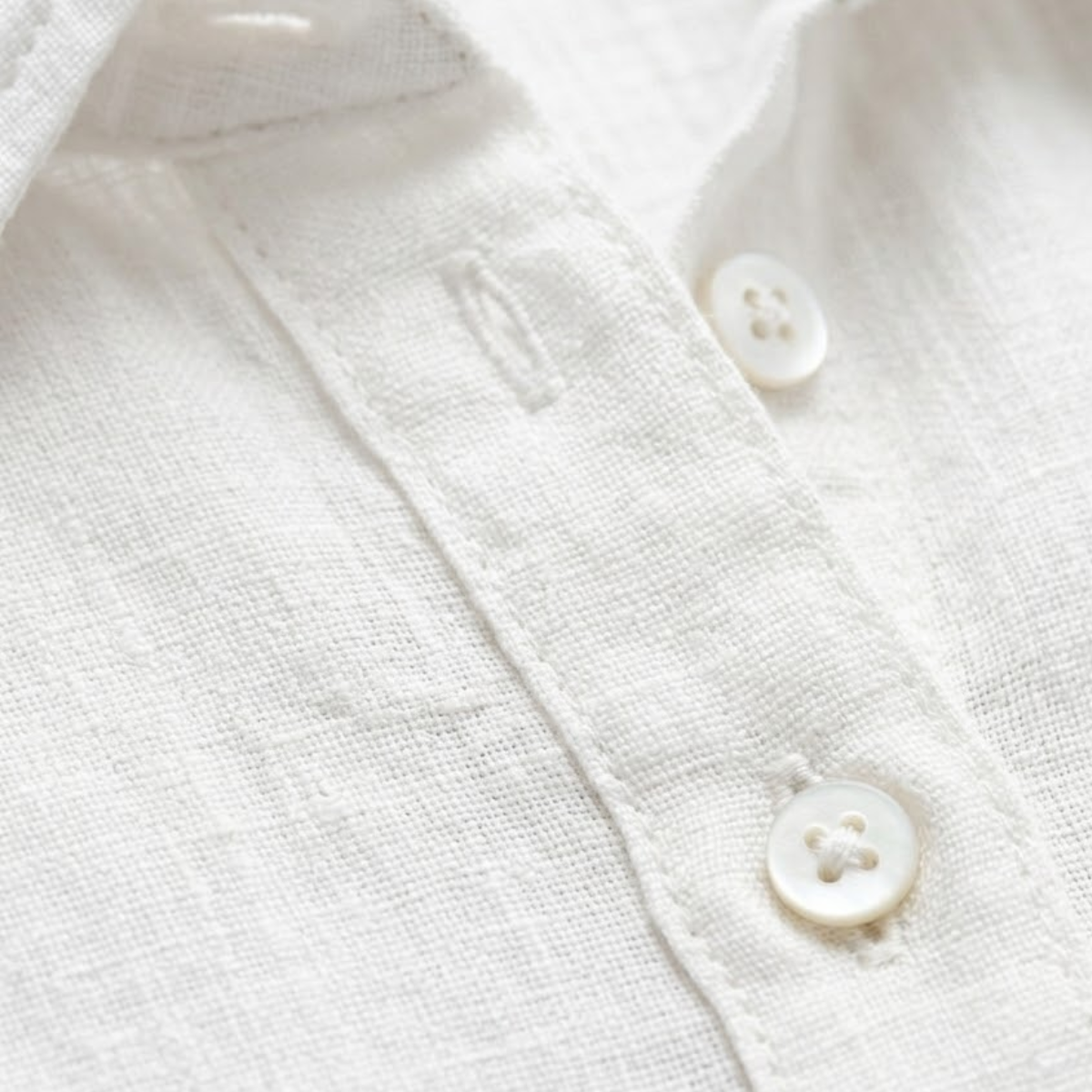 Summer Linen Blend Button-Up Blouse