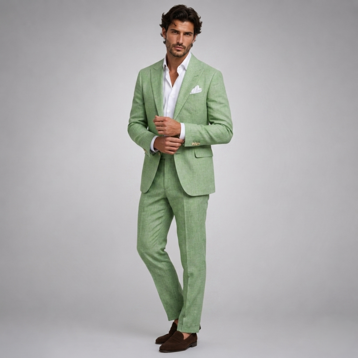 The Hillford Men’s Linen Slim Fit 2 Piece Suit – Blazer and Trousers