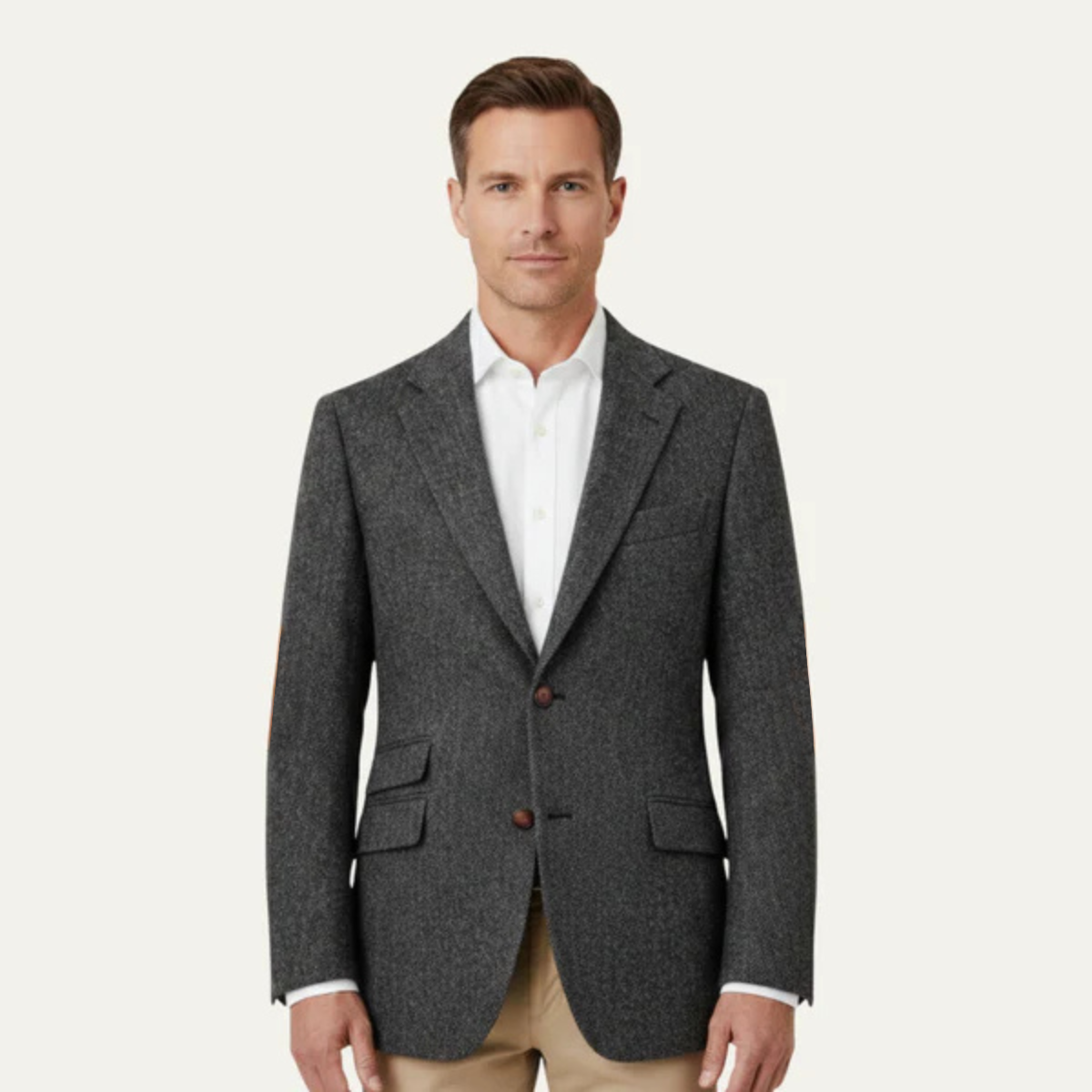 The Verona Men’s Single Breasted Herringbone Tweed Blazer