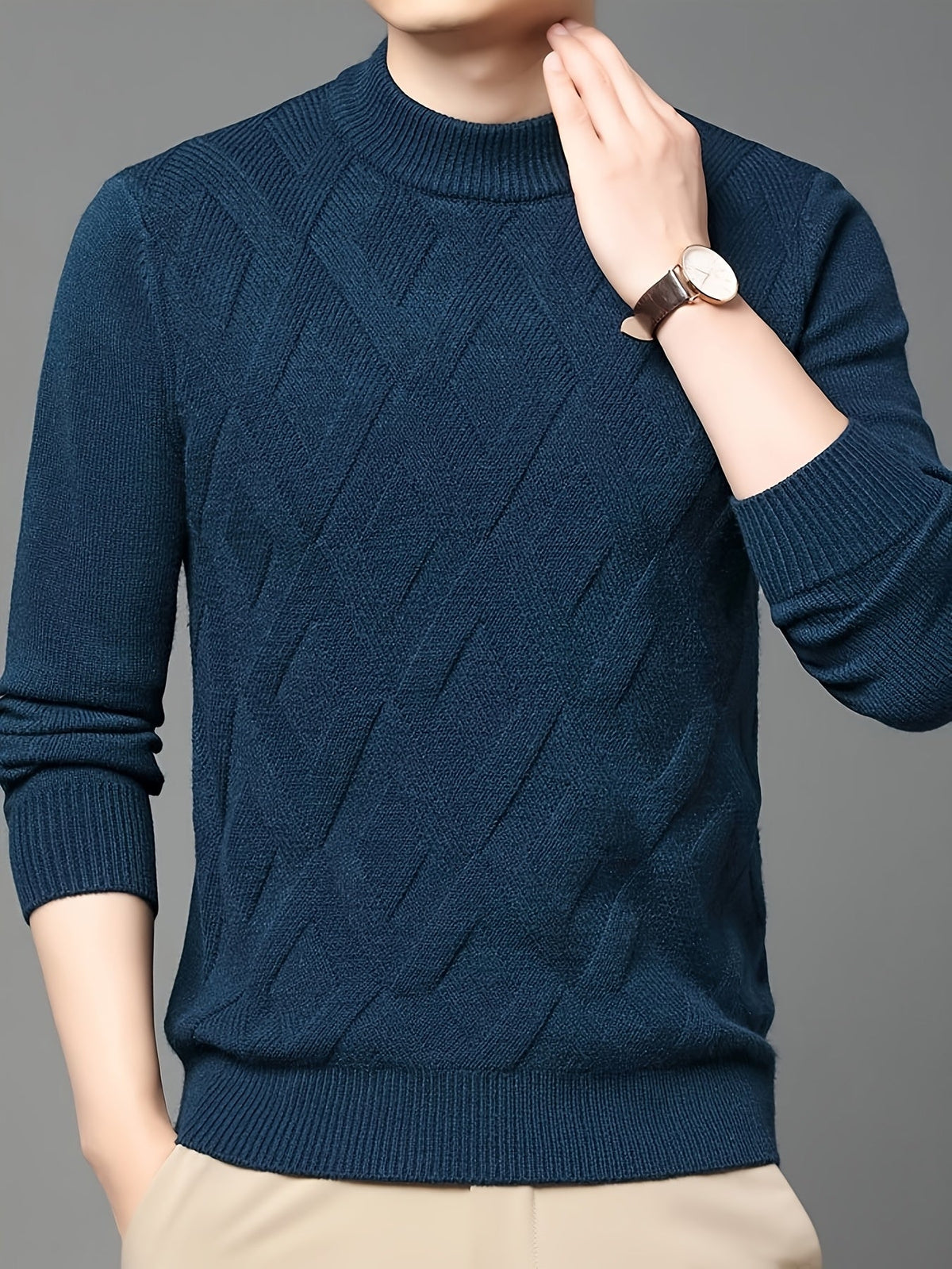 Leland | Textured Mock Neck Sweater