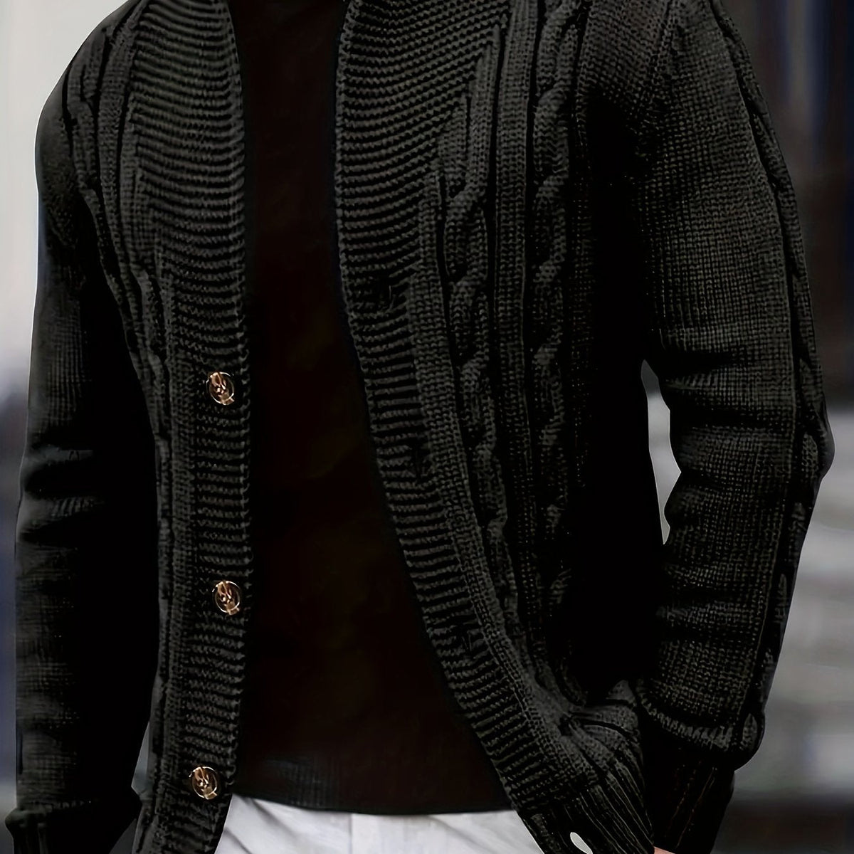 Donovan | Button-Up Cable Knit Cardigan
