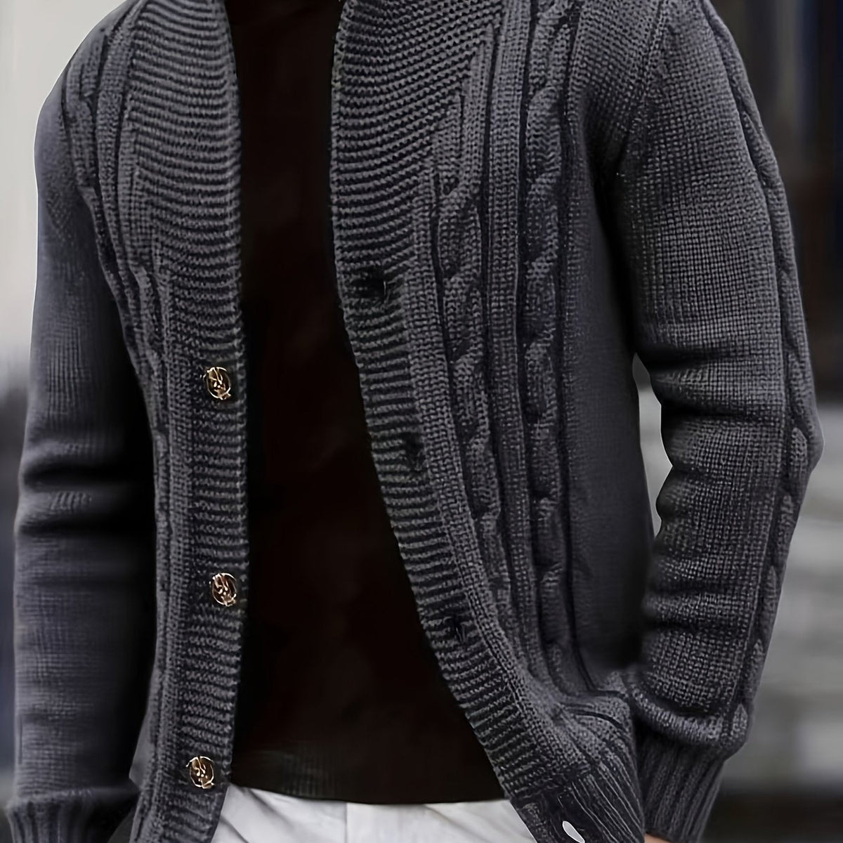 Donovan | Button-Up Cable Knit Cardigan